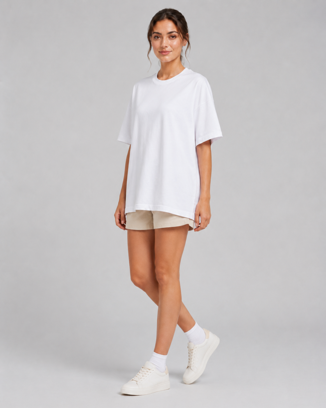 240 GSM Bio Washed White Oversized T-Shirt