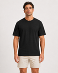 180 GSM Bio Washed Black Plain T-Shirt