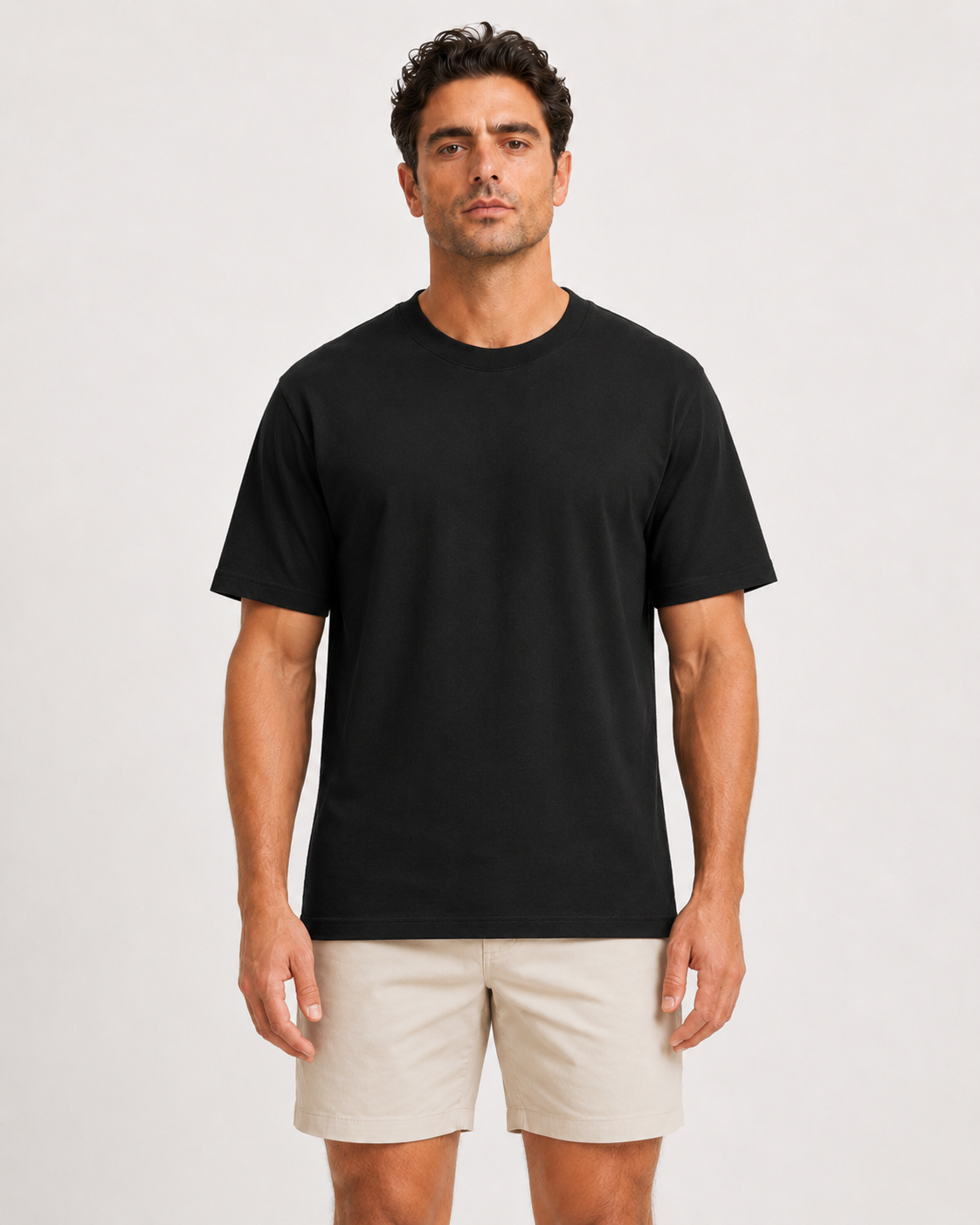 180 GSM Bio Washed Black Plain T-Shirt