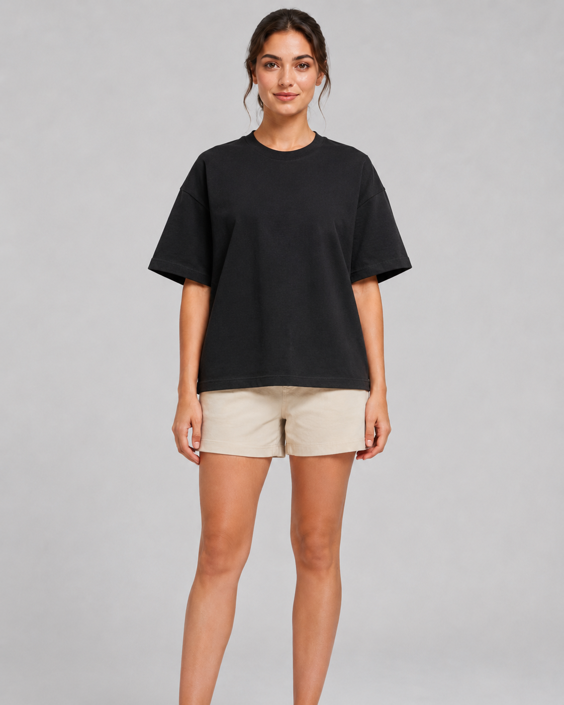 240 GSM Bio Washed Black Oversized T-Shirt