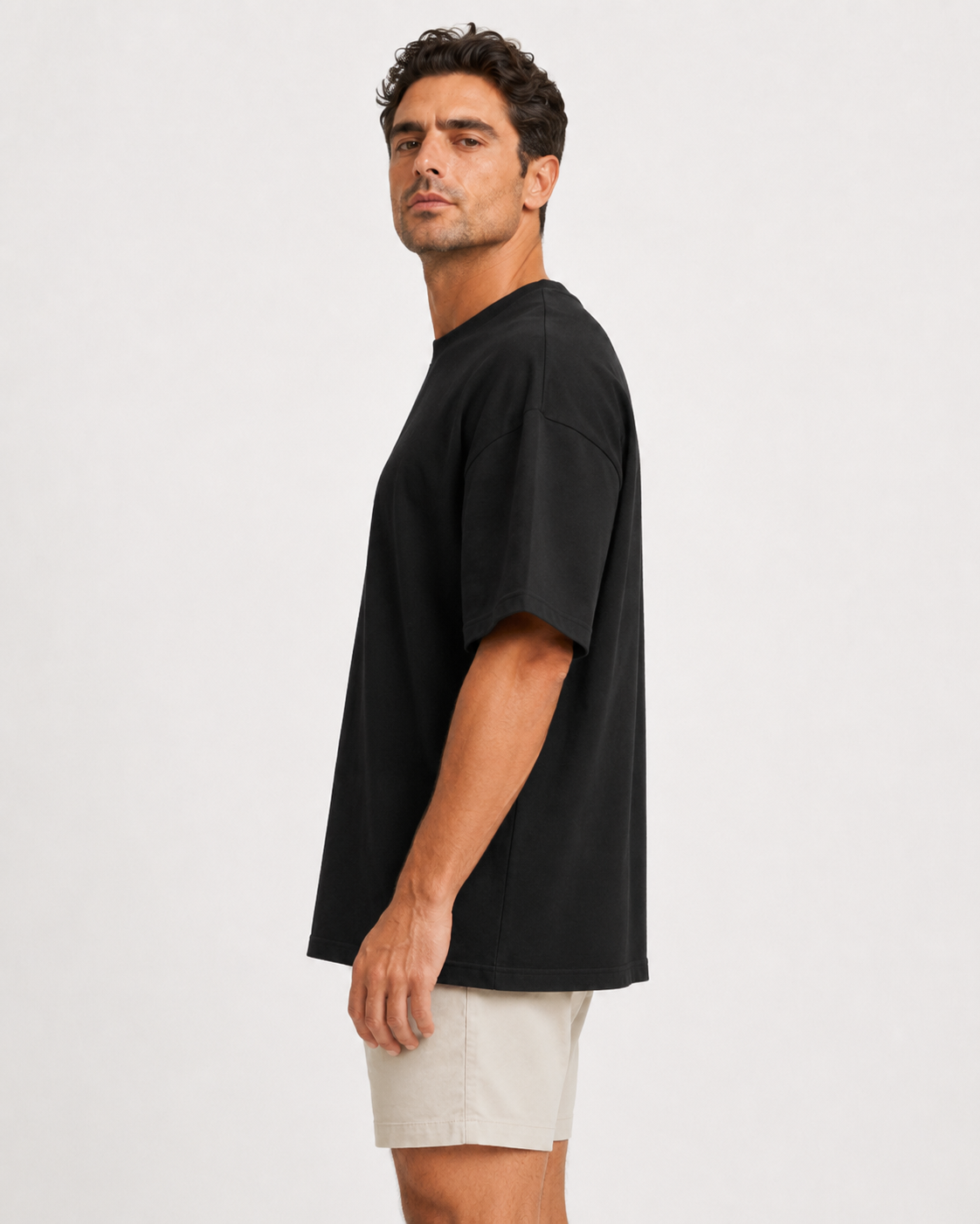 240 GSM Bio Washed Black Oversized T-Shirt