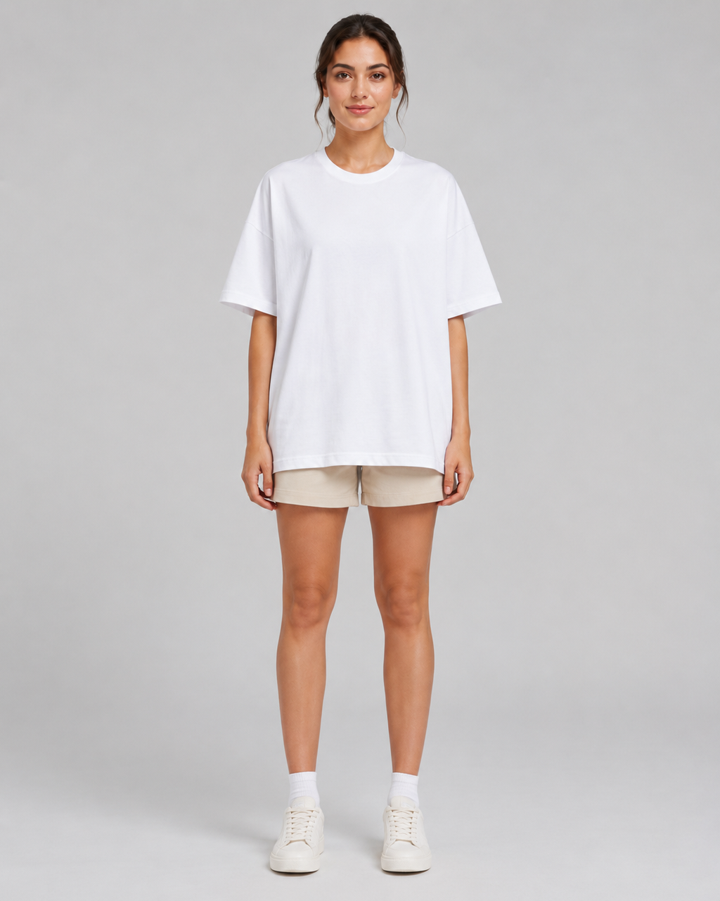240 GSM Bio Washed White Oversized T-Shirt