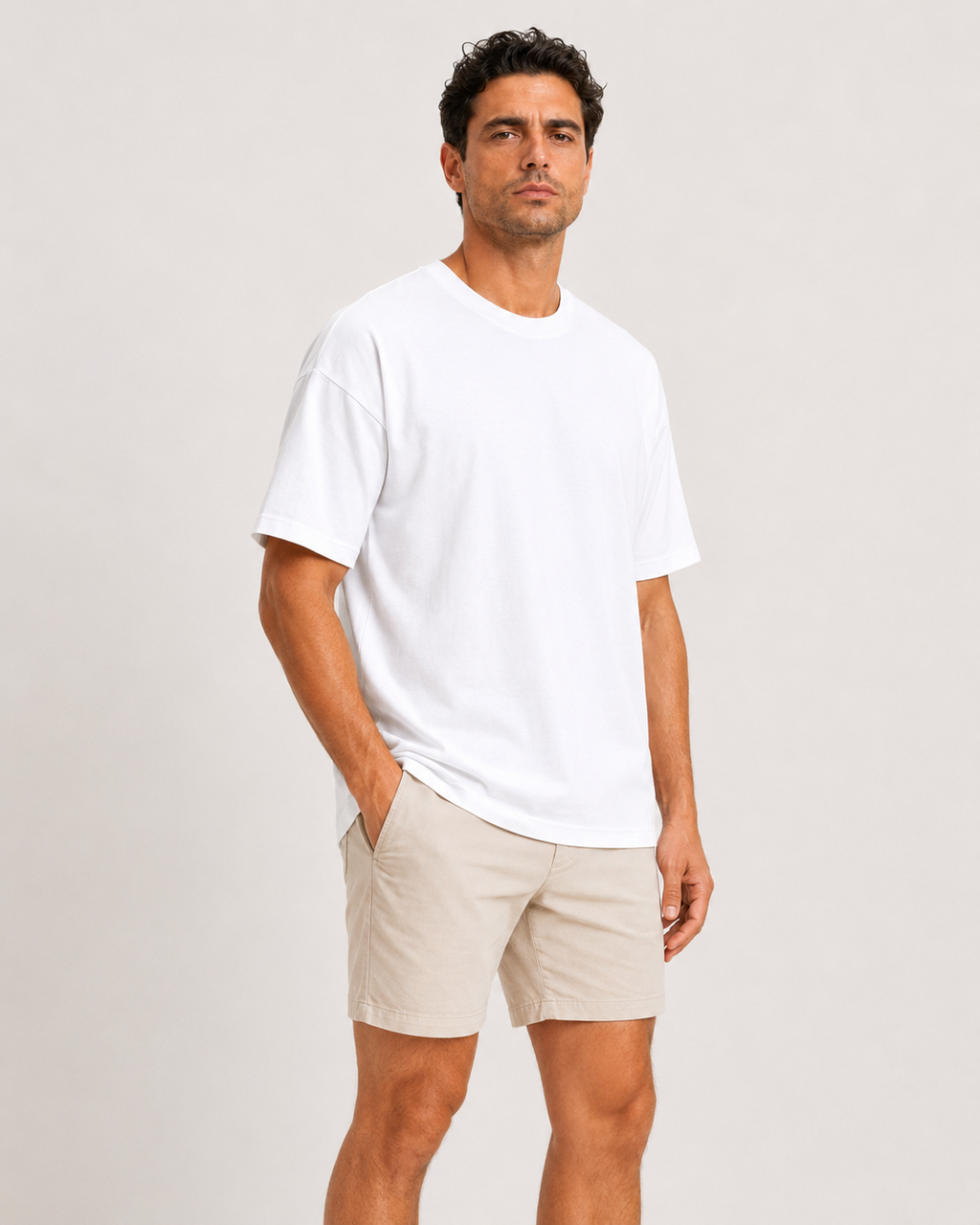 240 GSM Bio Washed White Oversized T-Shirt