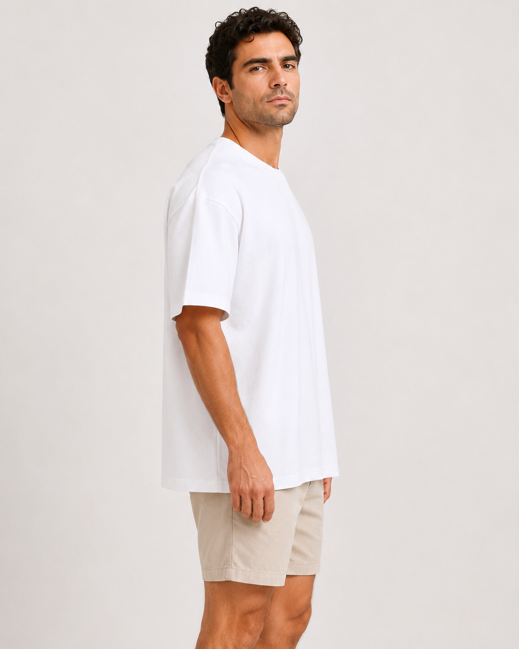 240 GSM Bio Washed White Oversized T-Shirt