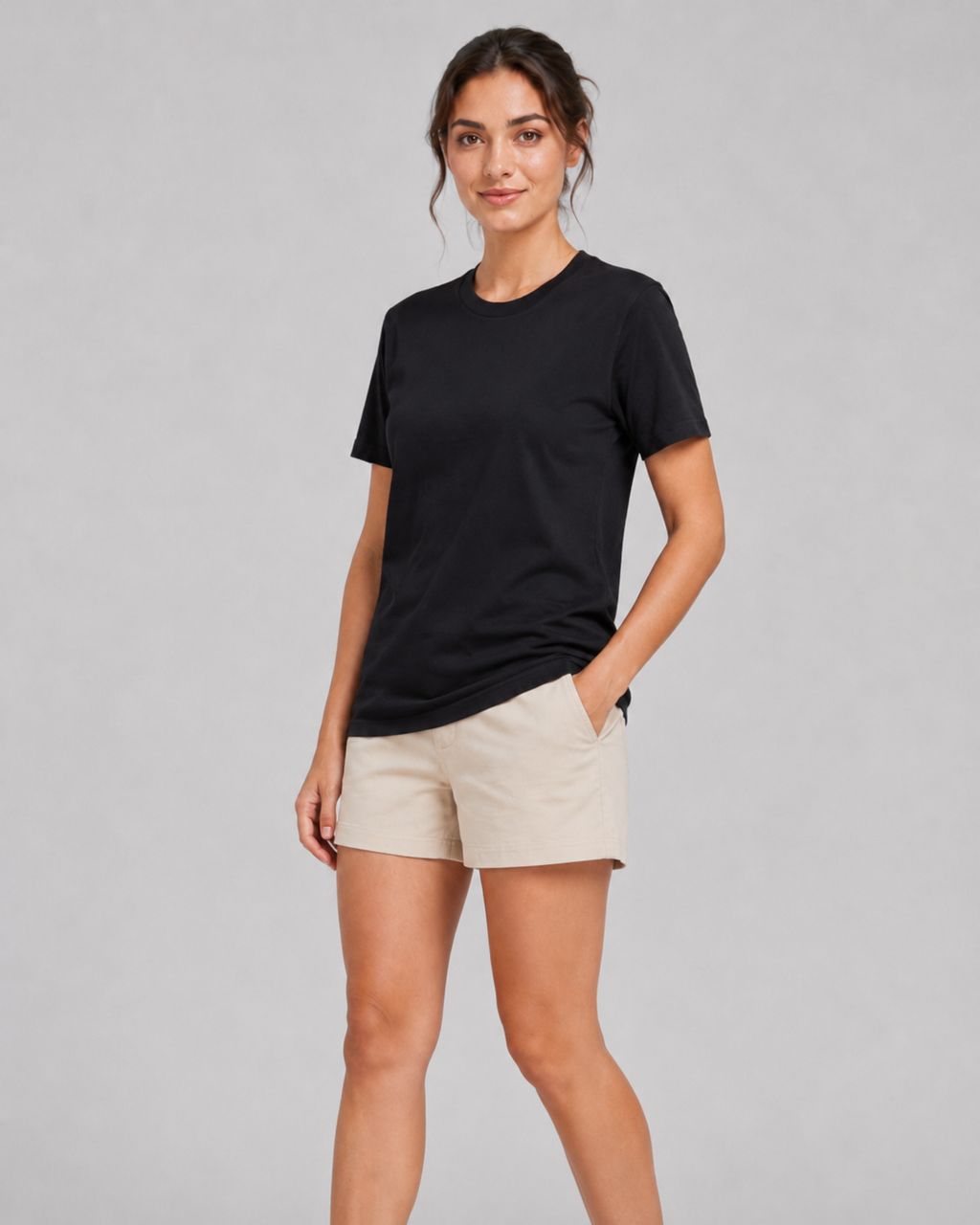 180 GSM Bio Washed Black Plain T-Shirt